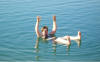 Belinda floating in the Dead Sea