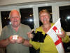 Joy & Lynton with the St George's Day cakes made by June Hierons