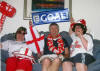 Shirley Hollingsworth, Bill McBain & Belinda McBain - watching the England v Slovenia World Cup game on 23rd June 2010