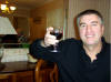 enjoying a glass of Chateau Neuf de Pap before our meal - 11 Feb 06