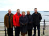 on the sea front at Lyme Regis - 12 Feb 06.  l-r is Lynton, Ian, Lynne, Joy & me