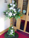 part of the flower arrangements at Abi's church