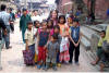 Jodie with some of the street kids of Katmandu, Nepal, for whom she's to do a sponsored walk