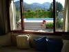 looking at the hills surrounding the Villa, taken from inside the house [and looking towards the pool]