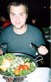 (Istanbul - July 06) Josh does like his fish!! By the plate load by the look of it . . . .