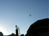 a spitfire flies over Shugborough Hall - not a good photo, but an impressive air display